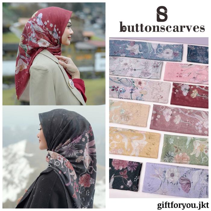 Hijab Buttonscarves The Nada Series Voal Satin Square Reg XL Shawl