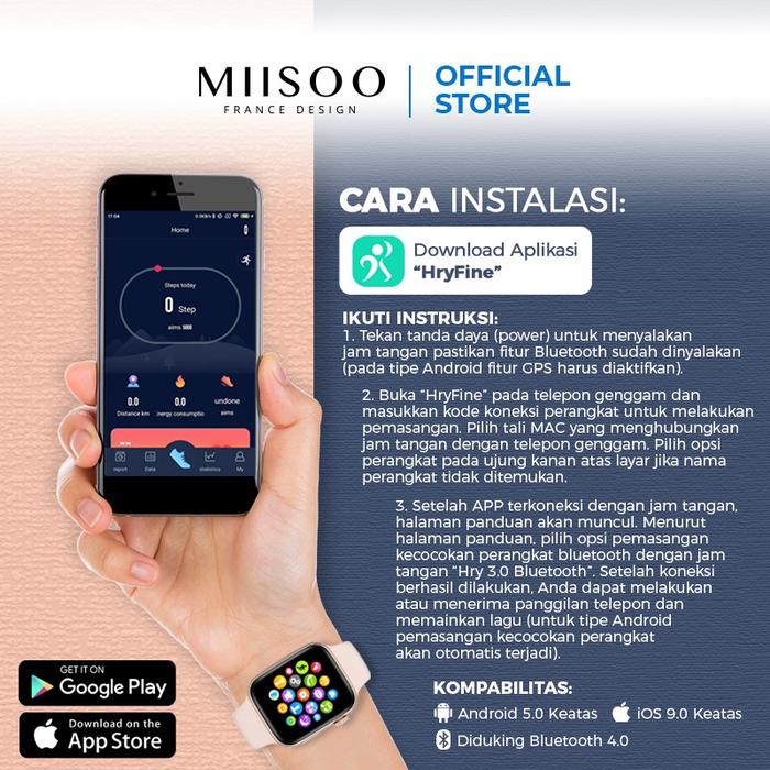 MIISOO SMARTWATCH T55 Jam tangan T500 strap bisa telfon jam tangan