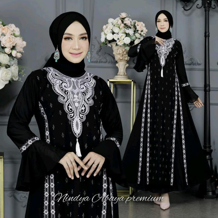 OKmusllim- Gamis Abaya nindya Ratu silver Mewah Simpel 2025 Dress Wanita Muslim’ Arab Cantik Turkis