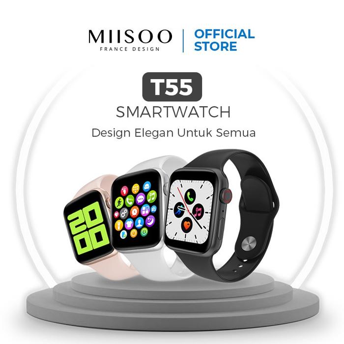 MIISOO Jam tangan SMARTWATCH T55, T500 strap bisa telfon jam tangan