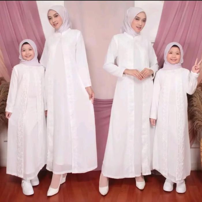COD BAJU GAMIS PASANGAN IBU DAN ANAK MEWHAH KAMILA COUPLE BERBAHAN WOLFIS LUKSURI UKURAN IBU L-XL AN