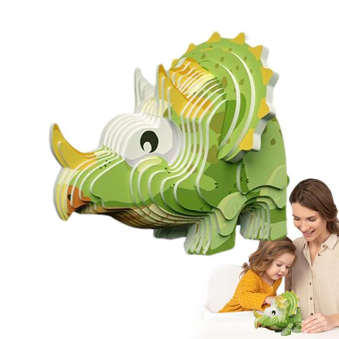3D Dinosaur Puzzles Paper Dinosaur Puzzle Toy Dinosaur Building Blocks 3D Animal Puzzle For Preschoo
