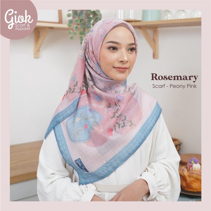 Kerudung Rosemary x Fitrop Scarf segi 4 by Giok Scarf - Kerudung motif