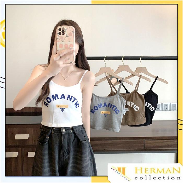 GC464 HC Tank Top Crop Wanita Romantic 6802 Tank Top Bra Korean Atasan