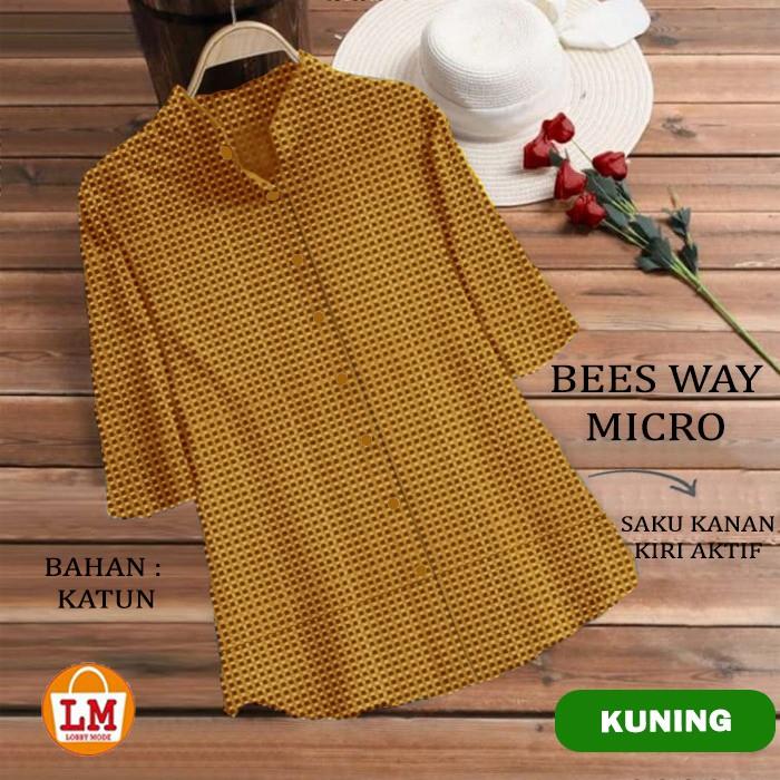 OKmusllim- LM 24344 24347 Baju Atasan Blouse Wanita TUNIK BEES WAY MICRO Kotak