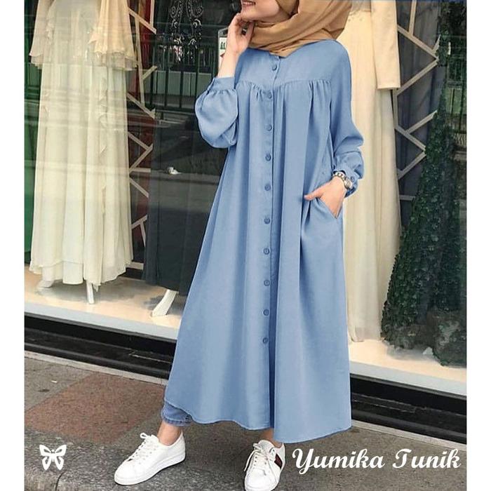 Kemeja Tunik JUMBO Panjang YUMIKA XL, XXL, 3XL Katun Chembre Good