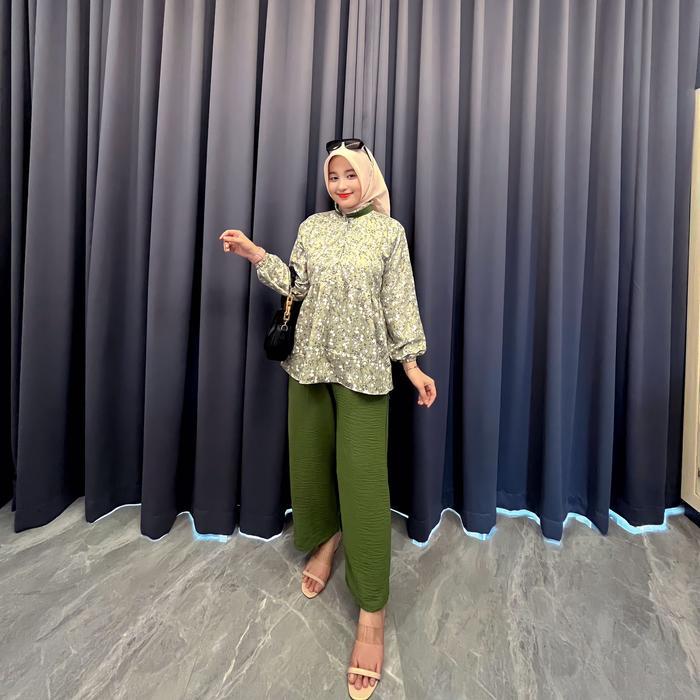OKmusllim- Kanza Shakila Mix One Set Crinkle Airflow Setcel Lebaran 2023