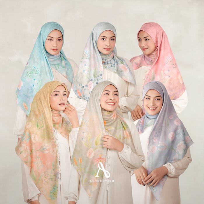 AUTHENTISM ID UTOPIA BLISS SERIES SCARF KERUDUNG SEGI EMPAT SHEEN VOAL