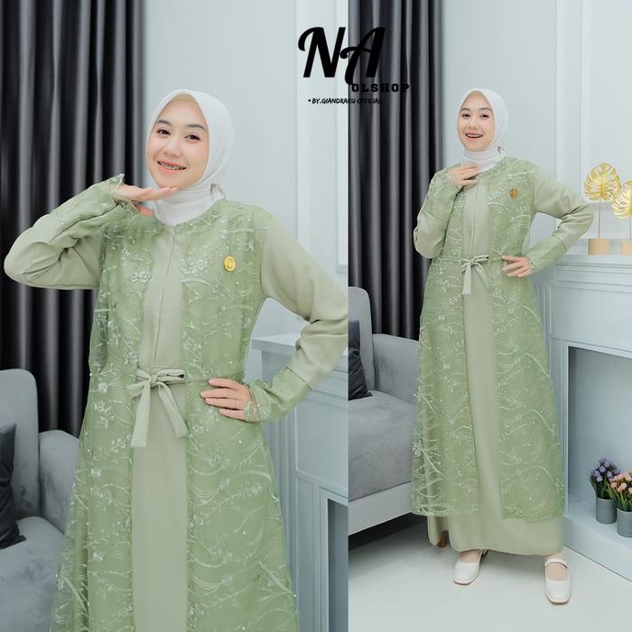 gamis brokat terbaru 2023 gamis busui tile bordir mutiara HENA,gamis