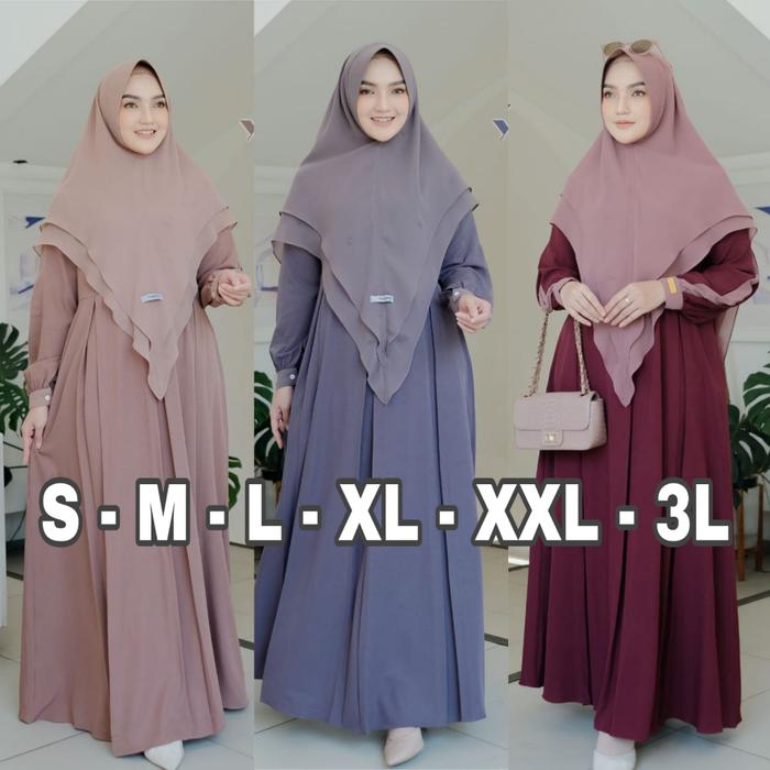 GAMIS BAHAN MANGGO CREPE MIX CERUTY - GAMIS YAUMMI SET HIJAB - GAMIS