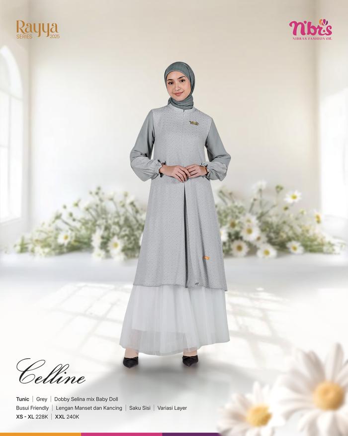 NIBRAS RAYYA SERIES 2025 CELLINE TUNIK/ BAJU TUNIKPALING LARIS/ TUNIK COUPLE NIBRAS