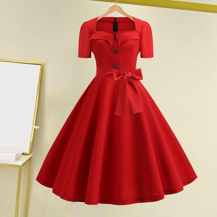 Vintage Pin-up Dress 1950s Rockabilly Dress Retro 1950s A-line Mi