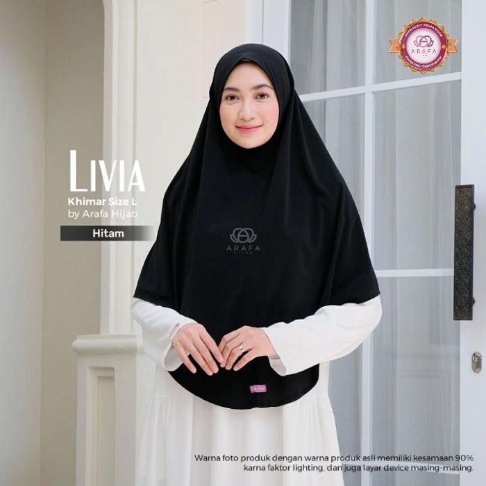 [P R O M O] Khimar Livia ( Size M dan L ) By Arafa Hijab - jilbab instan jersey - Premium