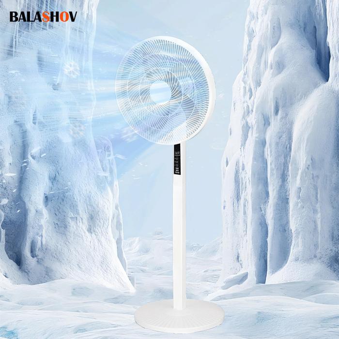 Electric Stand Floor Fan 5-Speed Timing Remote Control Pedestal Air Circulation Fan Portable Stand F