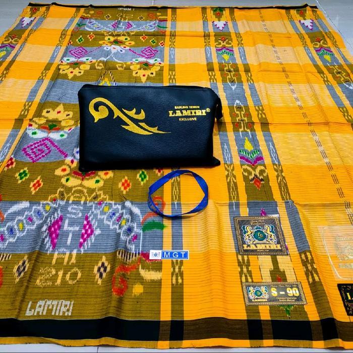 sarung lamiri sutra lembut original penenun - kuning