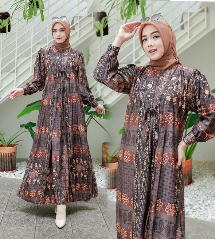 Warna Warni Brand SARIMBIT BAJU KELUARGA ZAHARA MAXI FULL MOTIF FASHION MUSLIMAH MUSLIM BAJU GAMIS T