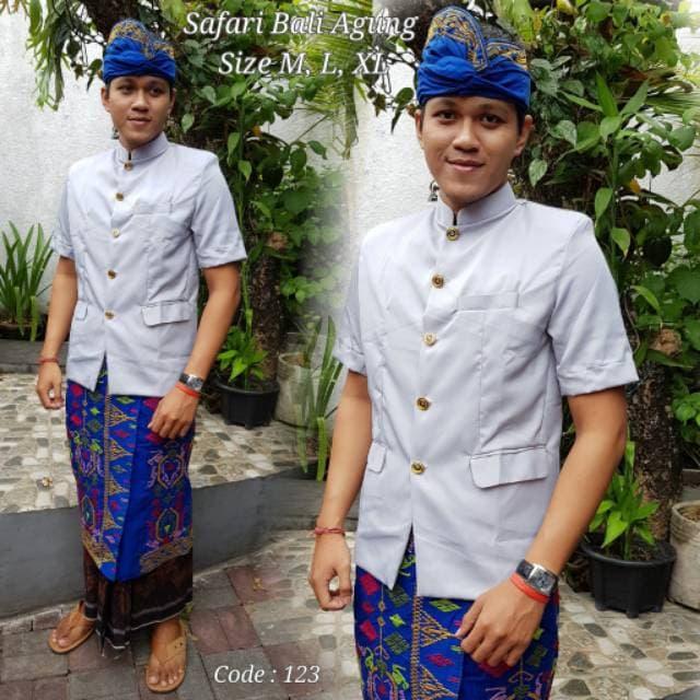 new bisa cod  baju bali pakaian adat pria bali satu set