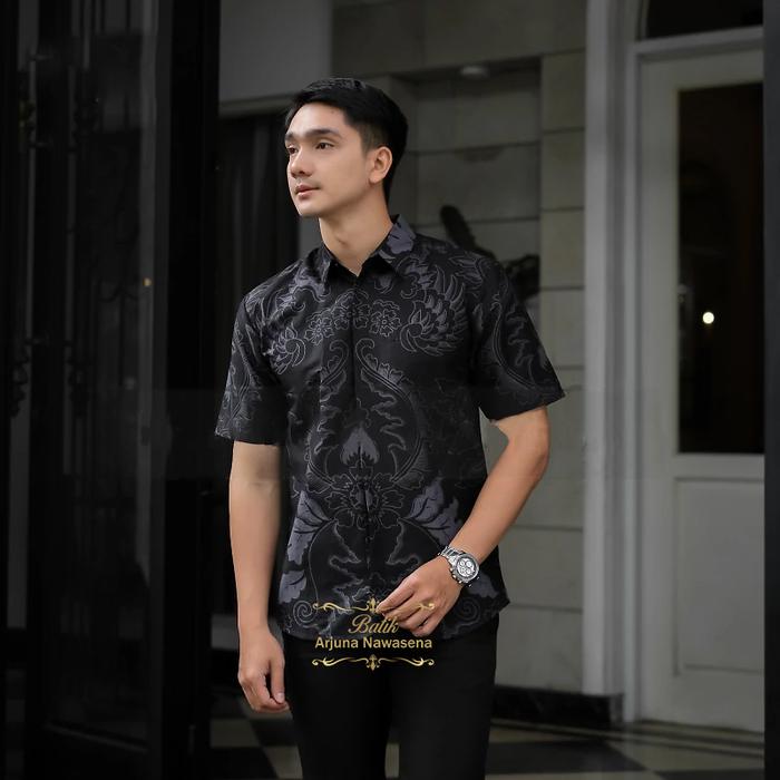 new kemeja batik pria baju lengan pendek hem cowok kemeja lengan pendek slimfit atasan batik outfit 