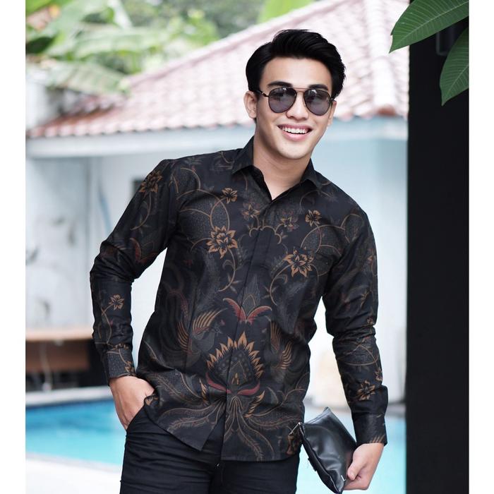 new diskon laskala batik premium slimfit haikal hitam k08a306