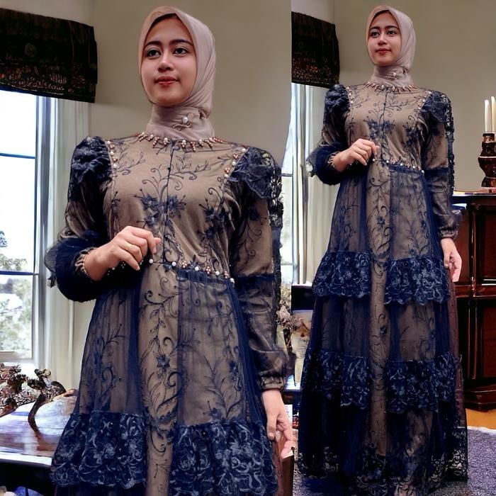 SyariStyle- RG - GAMIS ALESHA LD110CM PREMIUM FREE JILBAB BUSUI FRIENDLY Tile Muslim Panjang Bordir 
