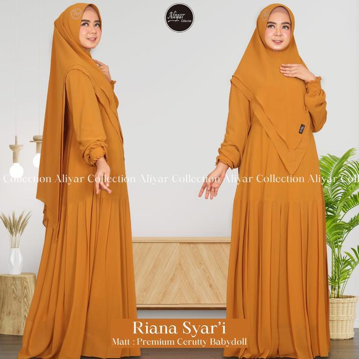 SyariStyle- RIANA SYAR'I ORIGINAL ALIYAR BY AWLIYA // PREMIUM CERUTTY BABYDOLL // GAMIS SET AWLIYA /