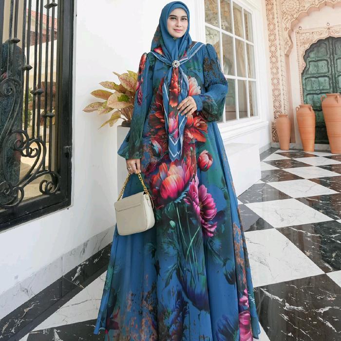 SyariStyle- Gamis Dijah Series 18 Full Ceruty Digital Printing Muslim Wanita