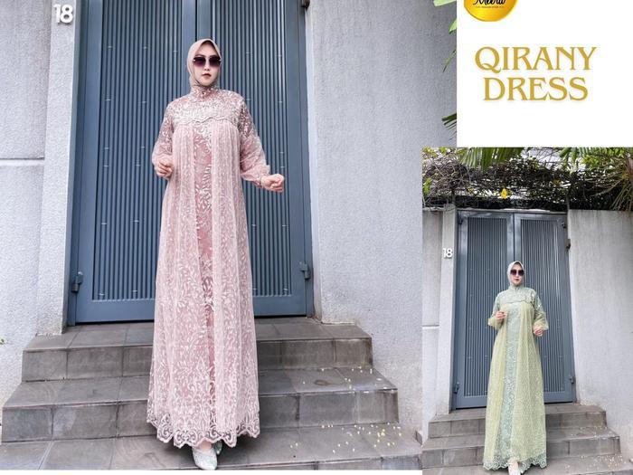 SyariStyle- MEERA - Qirani Baju Brokat Kondangan 2024 Tiledot Mix Tile Bordir Semi Outer Brokat Gami