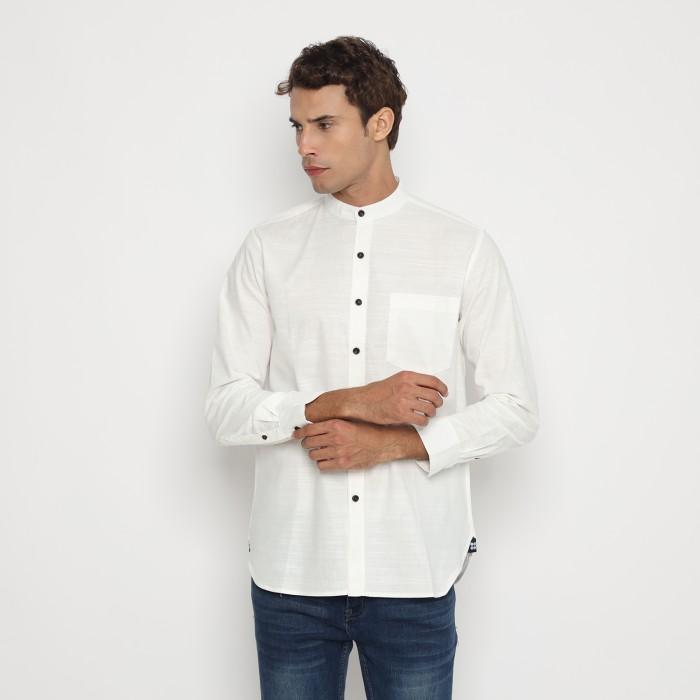 GentStyle- Salt n Pepper Kemeja Basic Lengan Panjang Pria White Navy Green Maroon