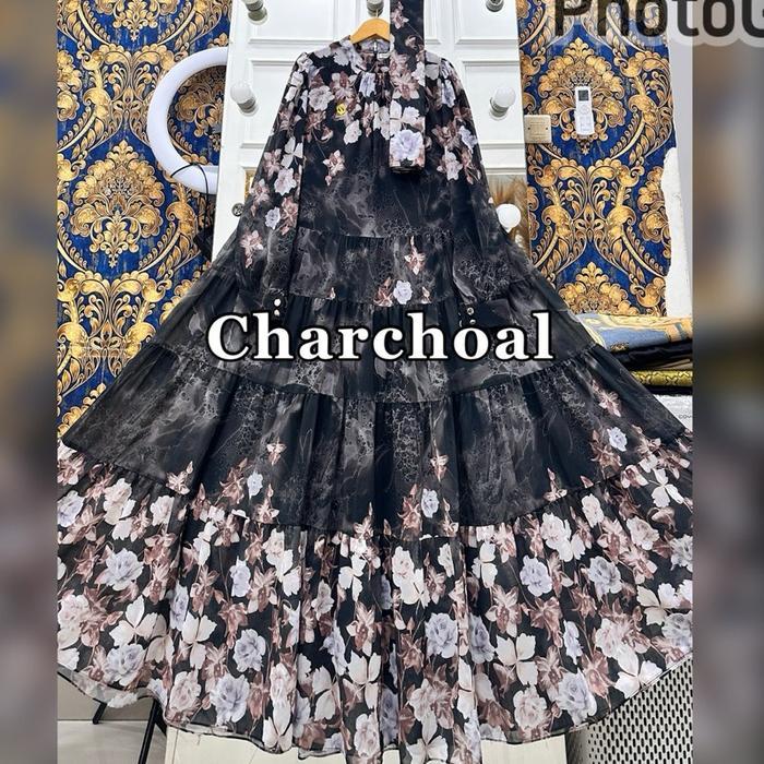 SyariStyle- Queenasyari - Nazwa Set Hijab Series Gamis Jumbo Dress Baju Panjang Formal Cantik Jumbo