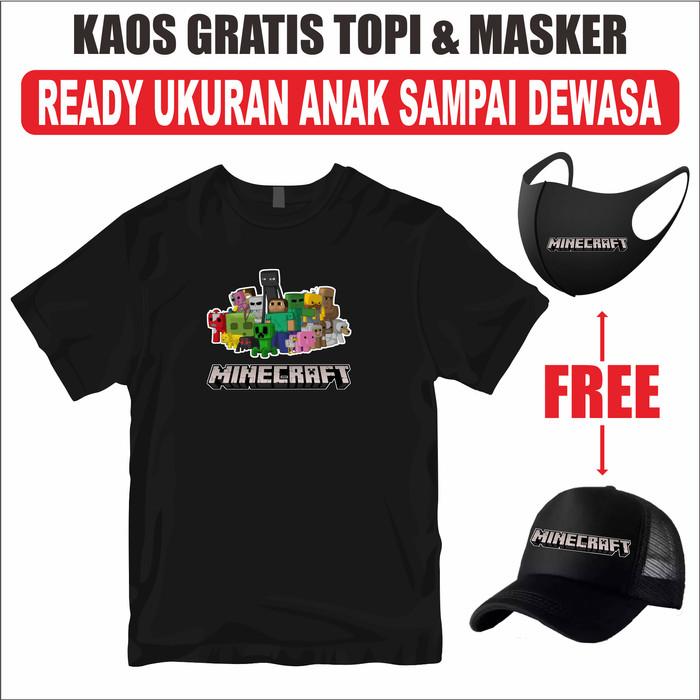 LilChic- Kaos gratis Topi dan Masker Minecraft untuk Anak dan Dewasa