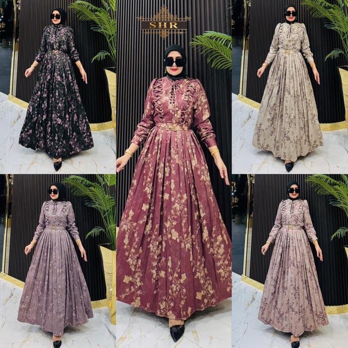 SyariStyle- NEW SHR MAXI DRESS SILANG DADA LD 106-110 CM PB 140 CM JAGUAR FLOWER PREMIUM SHR Gamis