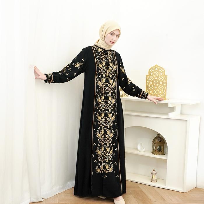 SyariStyle- Rita WD 306 / gamis bordir super black /gamis bordir payet cantik mewah dan elegant