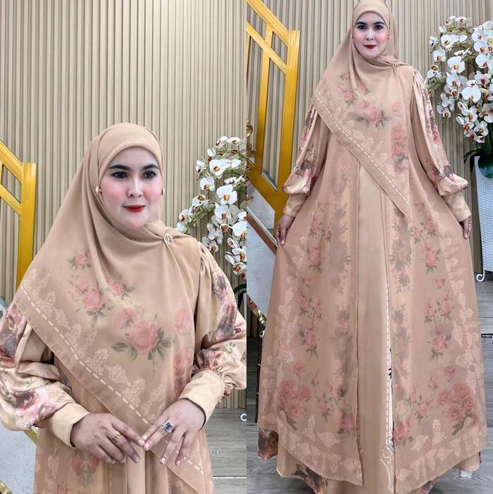 SyariStyle- GAMIS DIJAH 3IN1 GAMIS OUTHER SEGI4 | Gamis Premium Printing