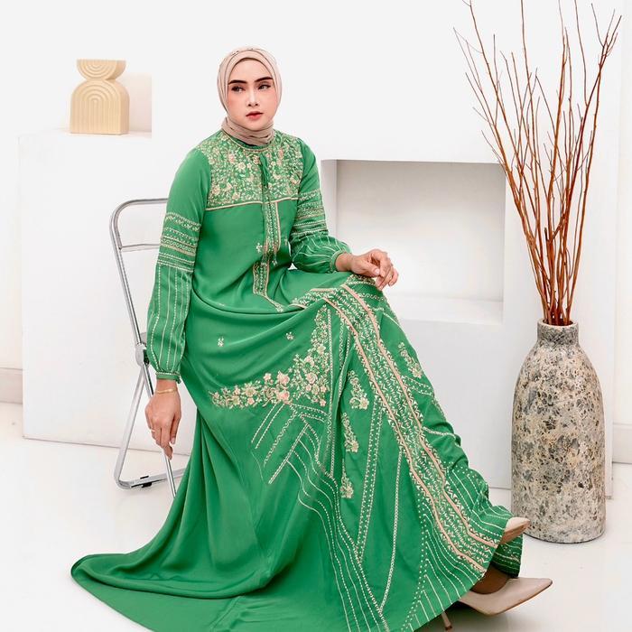 SyariStyle- Rita WD 270 | Sutra imperial | gamis bordir cantik mewah
