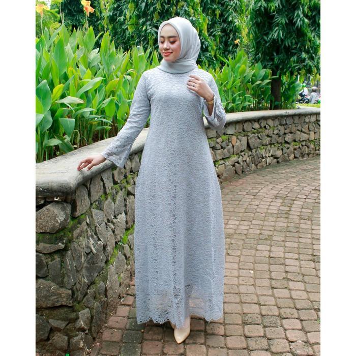 SyariStyle- Realpict!! GAMIS BRUKAT full furing warna SILVER gamis terlaris gamis termurah fashion w