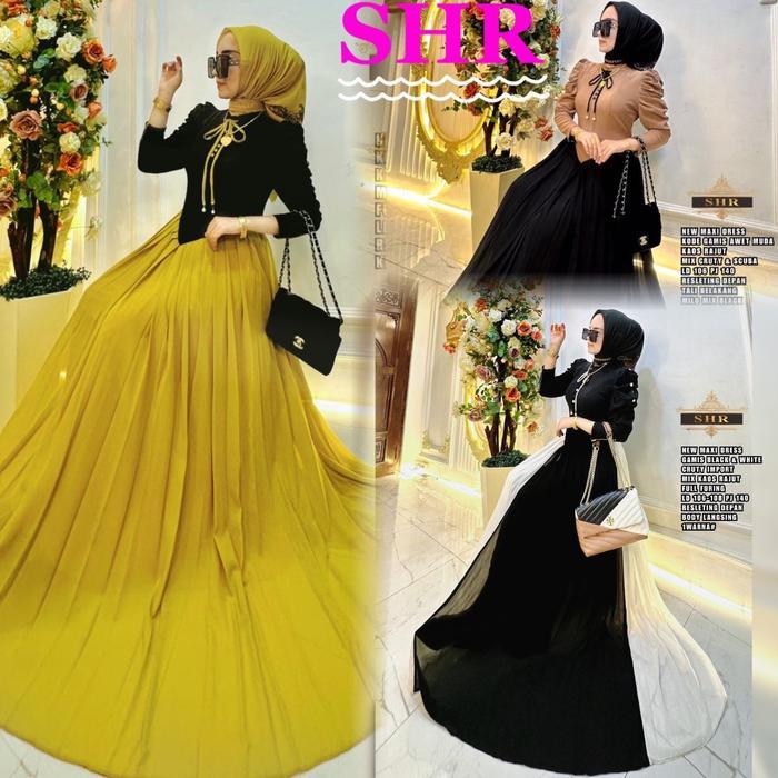 SyariStyle- SHR NEW!! MAXI DRES AWET MUDA BAHAN KAOS RAJUT PREMIUM SHR Gamis