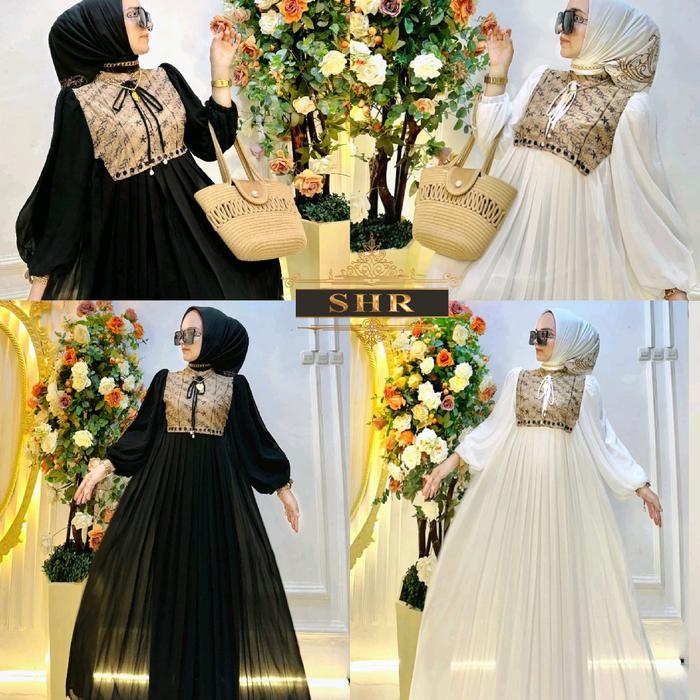 SyariStyle- NEW MIDI DRES ROMPI BORDIR IMPORT PREMIUM ORI SHR