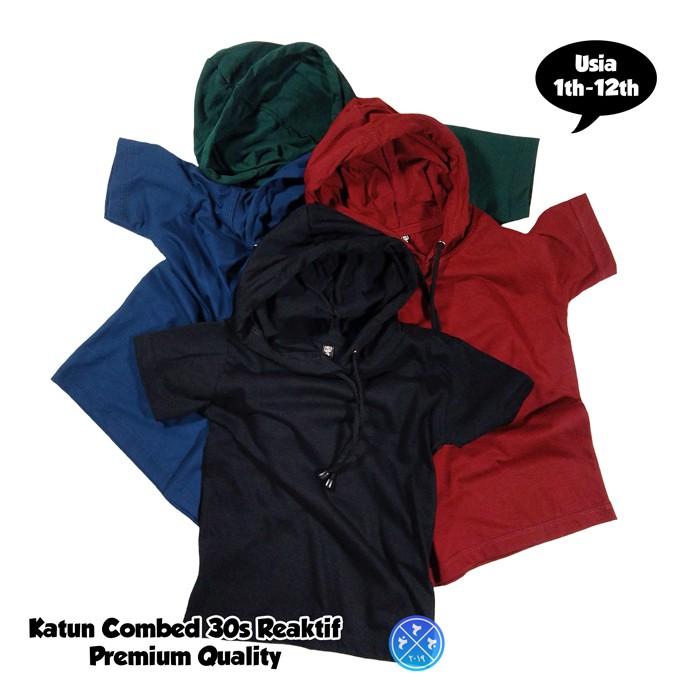 LilChic- Kaos Hoodie Polos Anak Unisex Katun Combed 30s Reactive