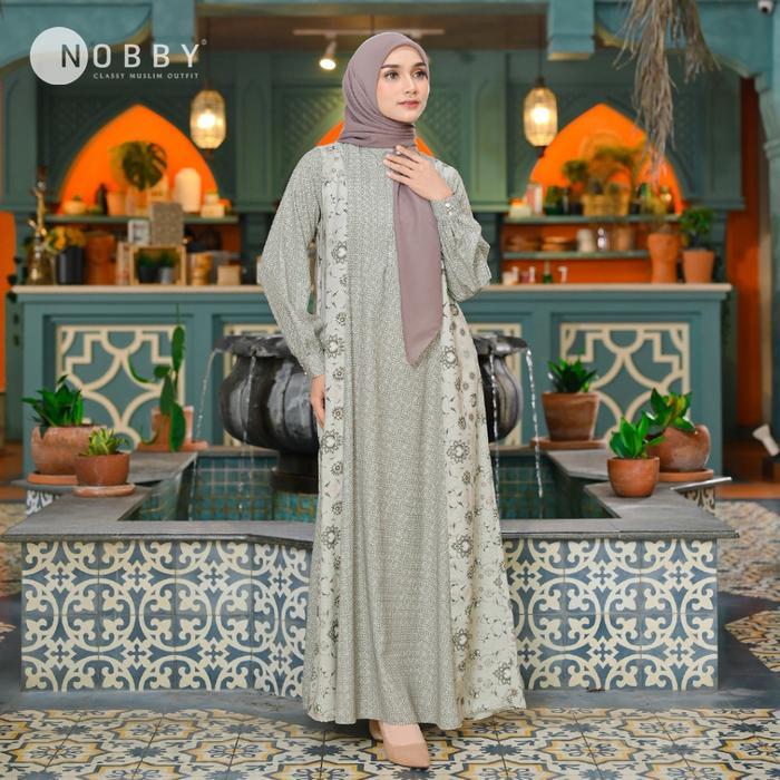 SyariStyle- Nobby - Adhisty Dress Gamis Muslim Wanita Formal Koleksi Lebaran 2024