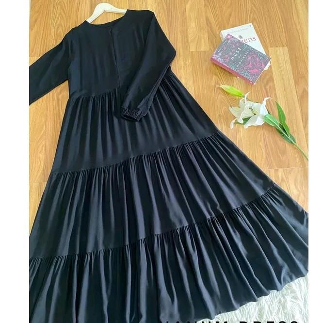 SyariStyle- GAMIS PREMIUM RAYON TWILL Dress Muslim Wanita Fit polos susun canda Katun