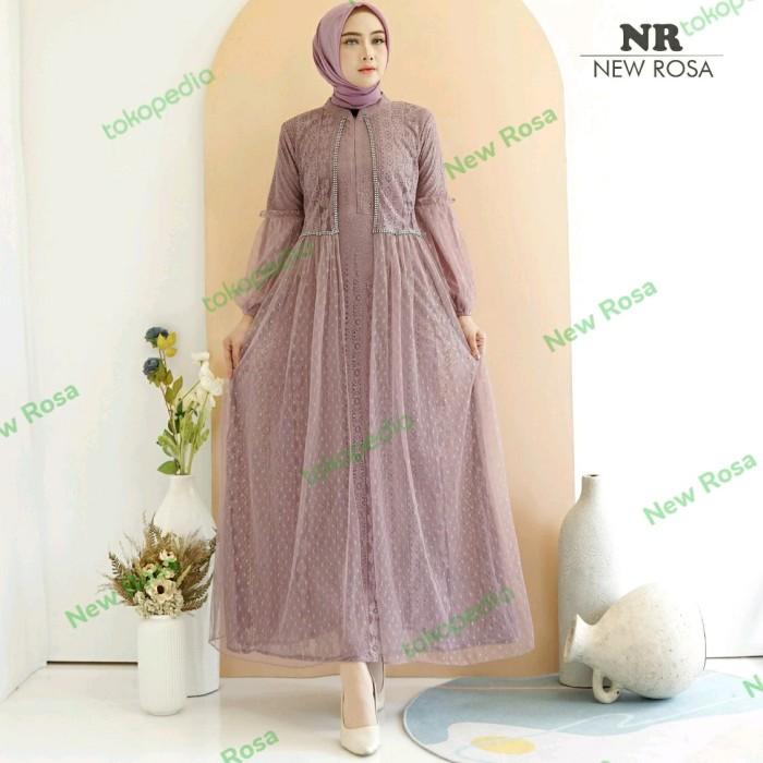 SyariStyle- Adiba Dress Series Bahan Full Brokat Malika