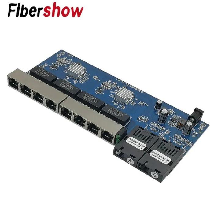 NEW GIGABIT ETHERNET SWITCH REVERSE POE SWITCH 8 RJ45 2 SC FIBER MEDIA CONVERTER FIBER OPTICAL UTP P