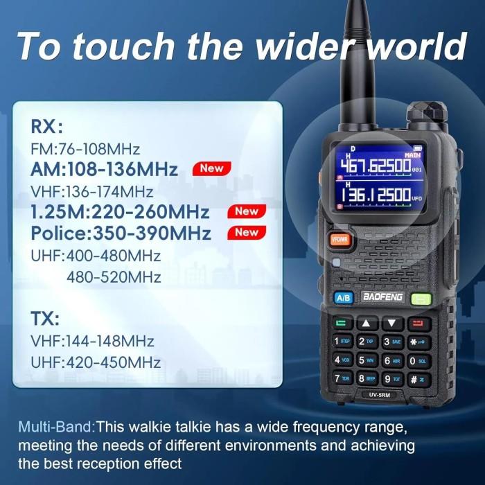 BAOFENG 5RM 10W HAM RADIO LONG RANGE AR-5RM GMRS RADIO HANDHELD TWO WAY RADIO NOAA WEATHER RECEIVER
