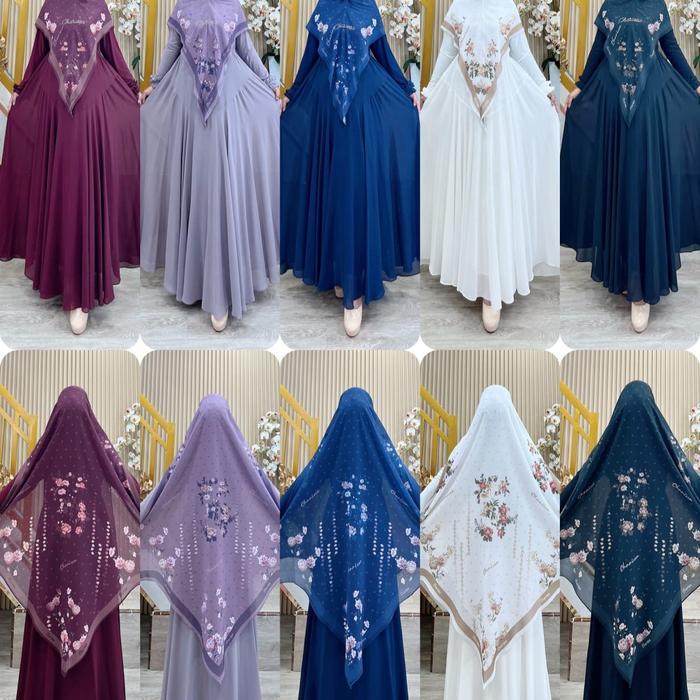 SyariStyle- Amanda Series Set Syar’i Premium Atasan Jersey | Syari Muslim Lembut Nyaman