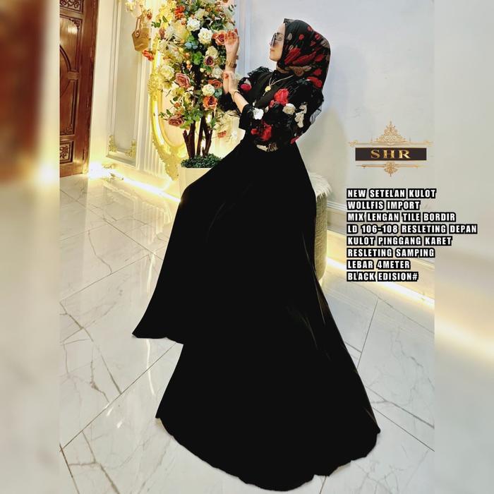 SyariStyle- NEW SHR SETCEL KULOT LENGAN BORDIR WOLFIS PREMIUM ORI SHR