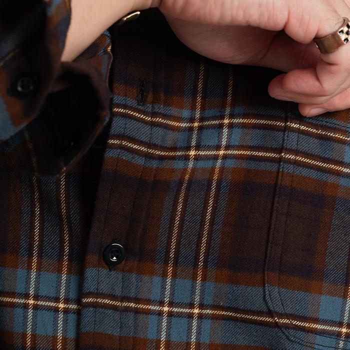 GentStyle- Kemeja Flanel Pria WOODCUTTER Brown Farhampton Shirt Flannel Lengan Panjang