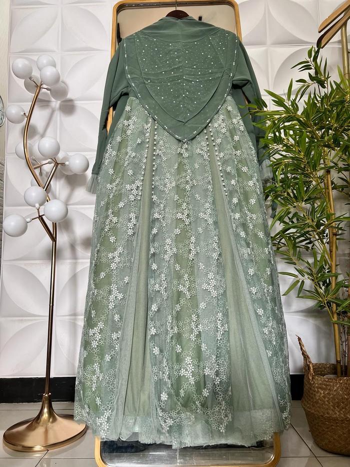 SyariStyle- QUEENZA GAMIS IBU (By.AZIZAHZI) SET SYARI BUSUI CERUTY KARET