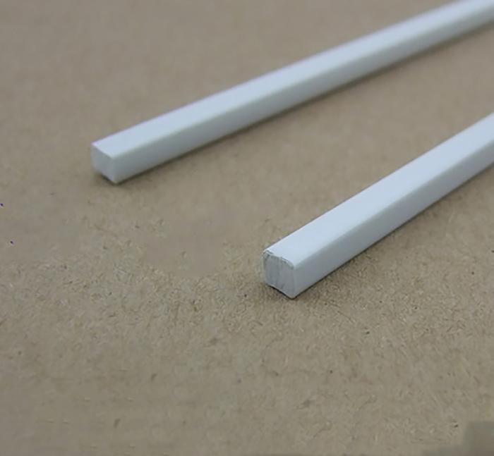 10pcs White Square ABS Plastic Solid Tube Pipe 1*1mm-10*10mm DIY Material for Model Part Accessories