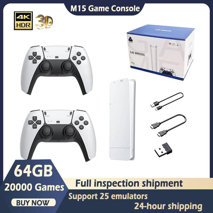 M15 Retro Game 64G 20000+ Games 4K High-definition Output Handheld Video Game Stick 20+emulator GBA