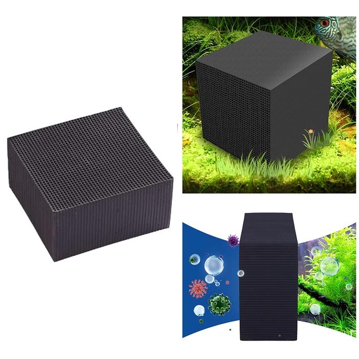 Efficient Aquarium Activated Carbon Filter Cube Fish Tank Charcoal honeycomb Square Water Purifying 